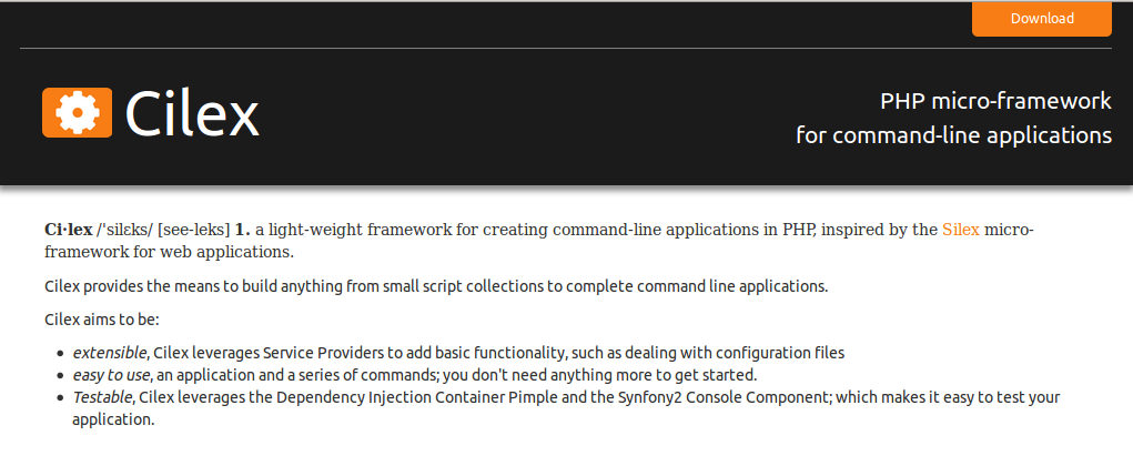 Cilex, PHP command line micro-framework
