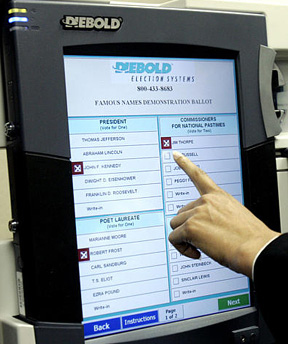 A Diebold voting machine