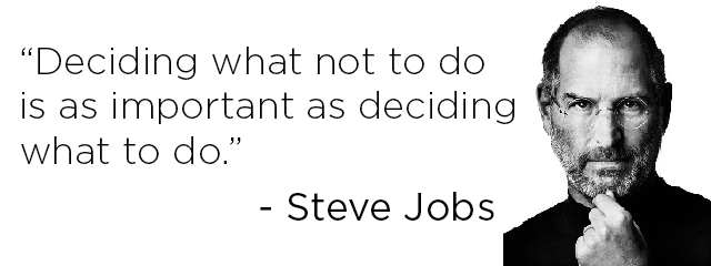 Deciding what not to do is as important as deciding what to do.