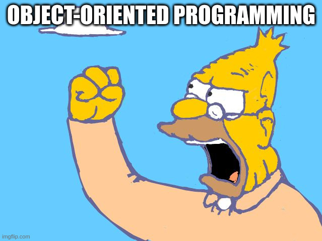 Grandpa Simpson yelling at a cloud