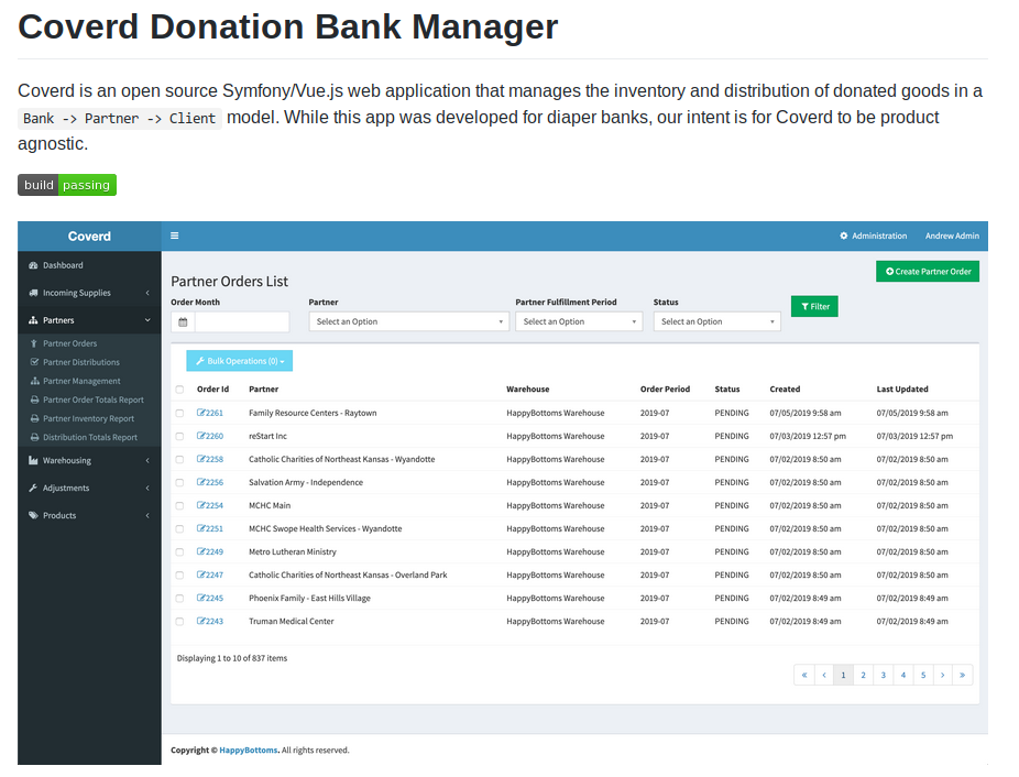 Coverd is a donation goods distribution management tool